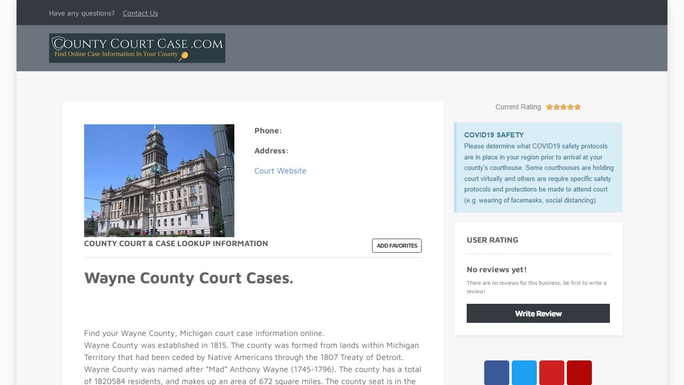 Wayne County | County Court Case Search & Lookup | CountyCourtCase.com ...